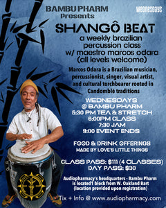 Marcos Odara's Shangô Beat Percussion Workshop at Bambu Pharm Oakland